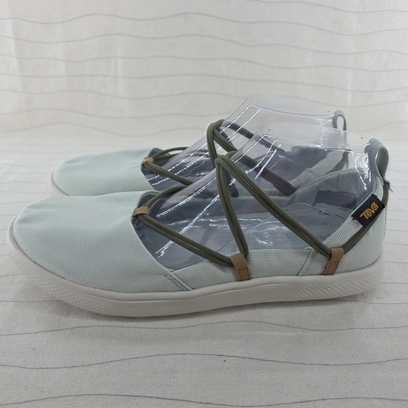 Teva Womens Voya Infinity Straps Light Green Flats Casual Shoes 1106869 Size 10 - Picture 2 of 11